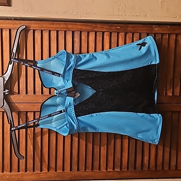 Playboy blue and black lingerie - Picture 6 of 11